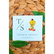 Tasarım Sentezi Rozet Metal Broş Tweety Sarı Kanarya Looney Tunes Civciv Merrie Melodies Cizgi Film Yaka Çanta Kıyafet Şapka