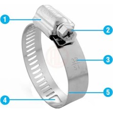 Tork Kelepçe Tork Ayarlı Hortum Kelepçe C Tip 14 mm Band Genişliği 19 - 26 mm 3/4 - 1 1/3 Inch