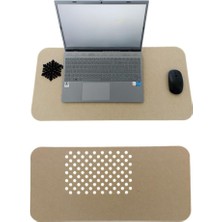 Keçe Masa Üstü Mouse Pad ve Bilgisayar Düzenleyici 70X32 cm – Antibakteriyel Mat, Doğal Keçe Mat, Masa Koruyucu Altlık, Ofis ve Ev Için Minimalist Tasarım (Açık Kahve)