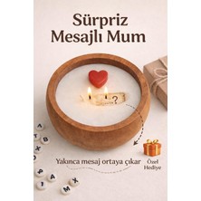 Gizli Mesajlı Mum Seni Seviyorum El Yapımı Soya Mum Ahşap Kasede, Çift Fitilli, Sevgiliye Hediy