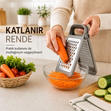 Katlanır Rende Ayrılabilir 2 Parçalı Çift Fonksiyonlu Kompakt Tasarım Pratik Mutfak Rendesi Sariva Home