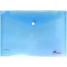 Umix Çıtçıtlı Şeffaf Zarf Dosya Mavi Eco U1120P-MA-ECO