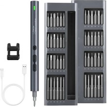 Tastech Mini Şarjlı Tornavida 51'i 1 Arada Kablosuz Hassas Tornavida Seti 48 Uçlu USB Şarjlı Küçük Elektrikli Tornavida