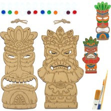 Art Inside Ikili Set Etnik Totem Ahşap Boyama Tuval Seti Hediye Hobi Kiti Büyük Boy 30 cm