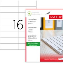Tanex Tw-2105 A4 Lazer Etiket, Standart ölçü 105×37.125 Mm
