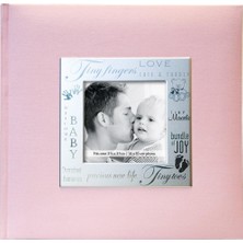 Mcs 200 Cepli Kumaş Bebek 4x6 Yazı Alanlı Fotoğraf Albümü, 20 x 20 Cm, Bebek Pembesi