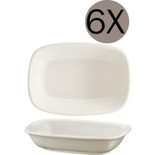 Palu Gastro Bonna Porselen Gourmet Dikdörtgen Kayık Tabak, 14X10 Cm, 6'li Takım