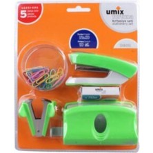 Umix Ofis Seti Zımba Delgeç Ataş Tel Sökücü Zımba Teli Neon Renkler,umixsetofisx1