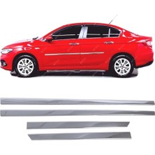 Melexı Fiat Egea Sedan 2015 ve Üzeri Için Krom Yan Kapı Koruma Çıtası 4 Kapı 4 Parça
