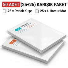 2 Li Paket Parlak Kuşe ve Mat 1.hamur Etiket Toplam 50 Adet 25 Adet Parlak Kuşe 25 Adet Mat 1.hamur Etiket