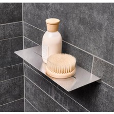 Deltahome Paslanmaz Çelik 28CM Banyo Rafı Duş Rafı - Vidalı Montaj - Inox