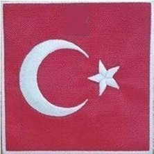 Sim Nakış Turkey Türkiye Türk Bayrakları Nakış Işleme Arma Patch Peç 10X10 cm Kare