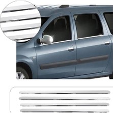 Servet Dizayn Oto Dacia Logan Mcv Uyumlu 2006-2013 Krom Cam Çıtası 4 Parça Paslanmaz Çelik