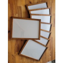 Ahşap Resim Çercevesi, Masif Çerçeve,doğal Ahsap Rengi ile Fotograf, Resim Kolajları, Duvar Galerisi Dekoru Cercevesi (Kahverengi Vernikli, 21X30 5 Adet)
