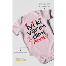 Morivo Kids Iyi Ki Varım Dimi Anne? Kısa Kollu Bebek Body %100 Pamuk