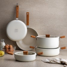 Schafer Ceramoni Seramik Wok Tava 28 Cm-Krem