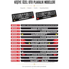 Kişiye Özel Isimli 2 Adet Araç Logo Kabartmalı Siyah Oto Plakalık