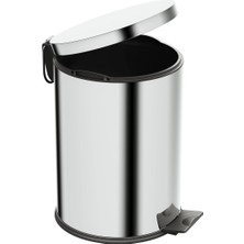 Aqua Bagno Basic Çöp Kovası - Pedallı 12 L, Parlak Krom Paslanmaz / 35.99.57.03.01