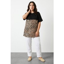Stil Diva Leopar Desenli T-Shirt