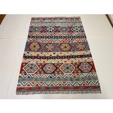 Afgan Halı El Dokuma Afgan Kilim Çift Taraf Kullanım Kök Boya 147 x 202 cm