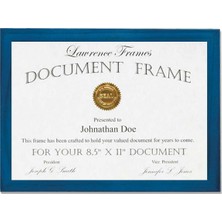 Lawrence Frames Mavi Ahşap Sertifika Resim Çerçevesi, Galeri Koleksiyonu, 8-1/2 x 11-Inç