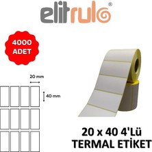 Elitrulo Barkod Etiketi 20X40 4 Lü Termal - 4000 Adet