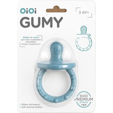 Oioi Gumy Premium Silikon Bebek Diş Kaşıyıcı, 3 Ay+, Bpa Içermeyen, Gıda Sınıfı Silikon, Emzik Tasarımlı (Mavi)