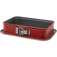 Guardini Dikdörtgen Kelepçeli Kek Kalıbı Kırmızı 28X19 cm