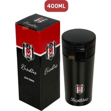 Beşiktaş 400ML Lisanslı Çift Katlı Paslanmaz Çelik Termos Mug 6 Saat Sıcak Soğuk Hediye Kutulu