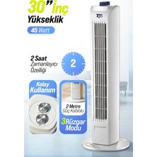 7go 7gtf1 30 Inç Kule Tipi Vantilatör / 45W Güçlü Motor, 3 Kademeli Hız, Salınımlı, Zamanlayıcılı Tower Fan
