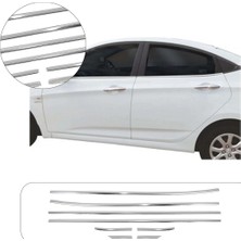 Servet Dizayn Oto Hyundai Accent Blue Uyumlu 2011-2017 Krom Cam Çıtası 6 Parça Paslanmaz Çelik