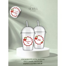 Siorina Events Stickerlı Plastik Bardak Doğum Günü Bride Bachelorette Kirazlı Kişiye Özel - 5 Adet