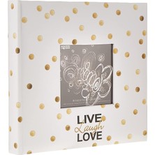 Pioneer Photo Albums EV-246/L Golden Dots Live Laugh Love 200 Pkt 4x6 Photo Album Fotoalbum Papier Pocket