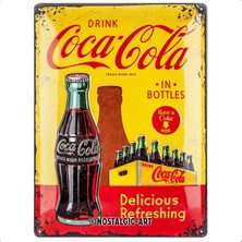Nostalgic-Art 23195 Coca-Cola – Bottles Sarı, Sac Levha 30 x 40 cm