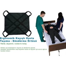 Dnc Medtex Büyük Boy Hasta Çevirme Destek Aparatı -Ergonomik Kayışlı Hasta Taşıma - Döndürme Örtüsü, 75X100 cm