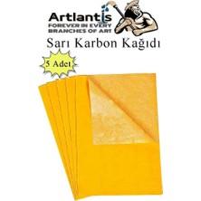 Artlantis Karbon Kağıdı A4 5 Adet 21X29,7 cm Renkli Karbon Kağıdı Kopya Kağıdı Transfer Kağıdı Sarı