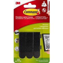 Command Resim Montaj Şeritleri 17201BLK, Orta Boy, Siyah, 4 Set