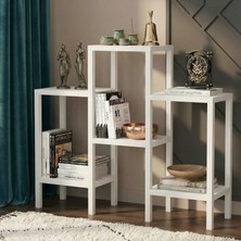 Snippy Omby - 6 Raflı Plastik Mutfak Düzenleyici Çiçeklik Banyo Rafı Ayakkabılık Kitaplık Piramit Model Organizer