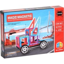 Kızılkaya Magic Magnetic Manyetik Set 25 Parça Araba Tekerli KZL-JH8882