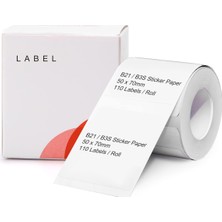 Nıımbot B21/B3S Etiket Bandı, 50 x 70 Mm, Su Geçirmez, Etiketleme Için Yedek, Kendinden Yapışkanlı, 1 Rulo 110 Adet (Beyaz)