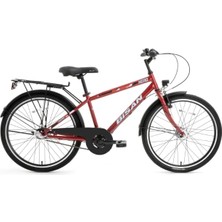 Bisan Hero Erkek Şehir Bisikleti 36CM V 24 Jant 3 Vites Metalik Kırmızı Kırmızı