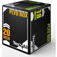 YES4ALL Antrenman Için Yumuşak Köpükten Plyo Kutusu, Crossfit, Mma, Piyometrik Antrenman Için – 3'ü 1 Arada Ahşap Çekirdekli Zıplama Kutusu