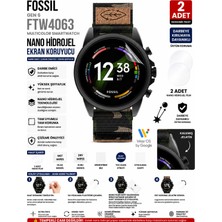 onlinekordon Fossil Gen 6 Multicolor FTW4063 44 mm Uyumlu Şeffaf Nano Hidrojel Ekran Koruyucu 2 Adet Darbe Emici Tpu Film