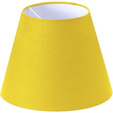 Lit Dizayn Abajur Başlık Sarı Konik Şapka 25X15X20 cm Dekoratif Özel Yüksek Kalite Kumaş