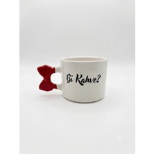 Palto Tasarım Bi Kahve? El Yapımı Krem Parlak Kurdele Kulp Kupa - El Işçiliği Hediyelik Kupa Bardak Mug