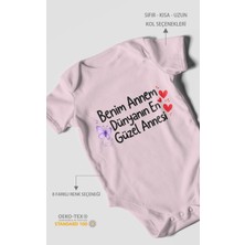Morivo Kids Benim Annem Dünyanın En Güzel Annesi! Kısa Kollu Bebek Body %100 Pamuk