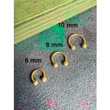 Zadenza Gold 316 L Cerrahi Çelik Cancanlı Top 3mm x 8mm x 1.2mm Altın Halka Piercing