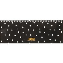 Keskin Color 2023 Aj-65 12X33,5 Haftalık Masa Ajandası, Siyah Puantiye