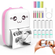 Sevimli Termal Yazıcı, Hd Görüntülü Baskı Kalitesi, Ders Notu ve Resim Çıkarılabilir, Bluetooth Bağlantısı Ile App Kullanımı, Uzun Şarj Ömrü, Çocuklar ve Yetişkinler Için Mini Termal Etiket Yazıcısı