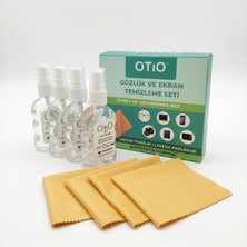 Gözlük ve Ekran Temizleme Seti, 4 Adet 50 ml Sprey ve 4 Adet 15X18 cm Mikrofiber Temizleme Mendili